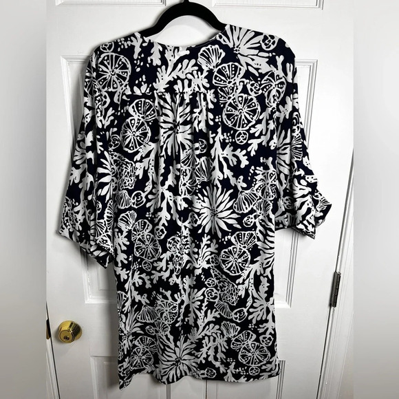 Lilly Pulitzer “Wilda” Silk Caftan Dress XS | Beaded Neckline | Coastal Glam - Picture 4 of 5